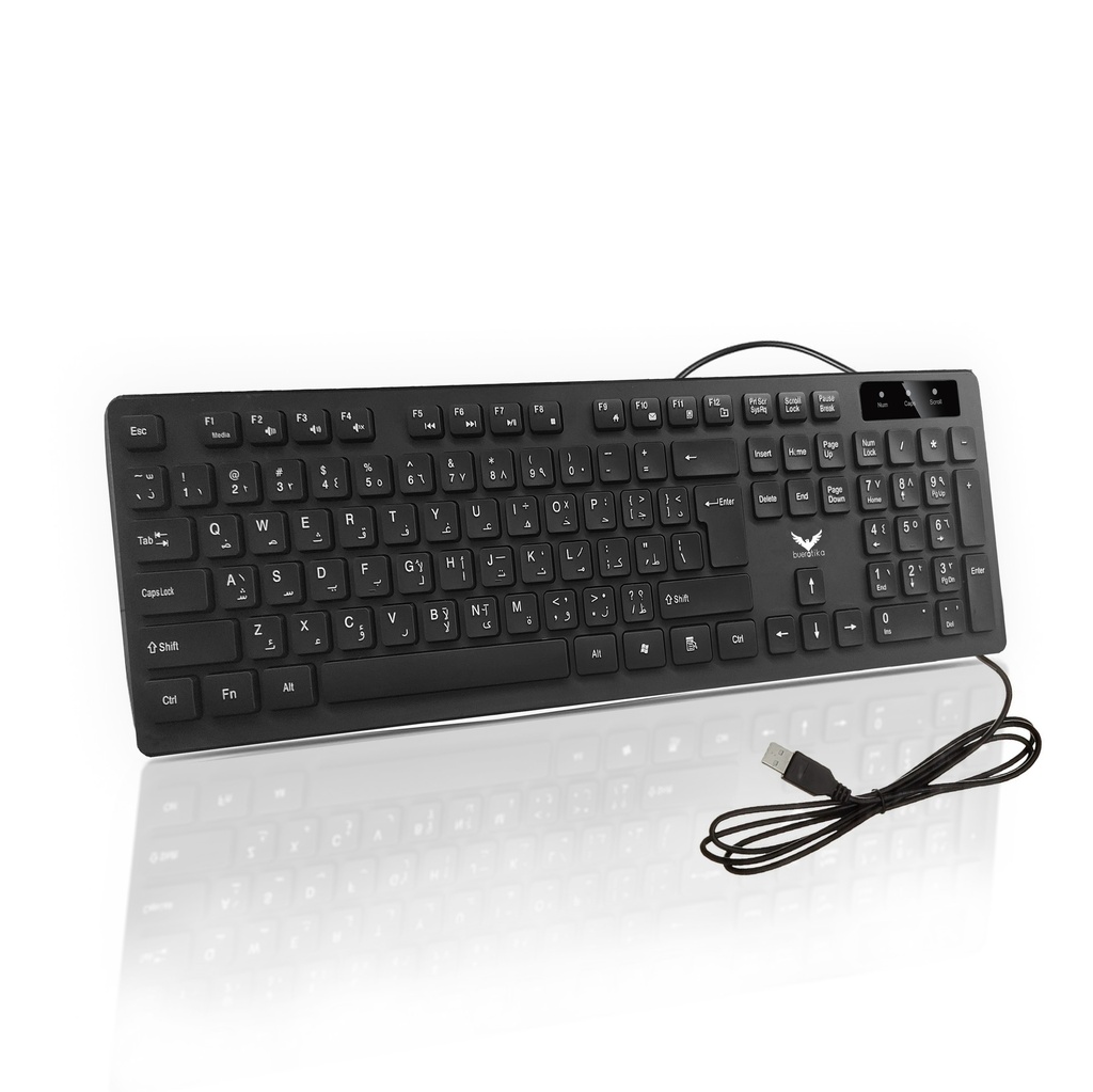 [4147] Buerotika USB Keyboard – Multimedia, English-Arabic Layout | BK101U