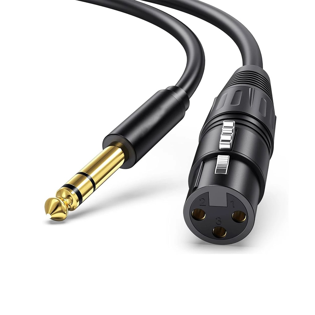 [4265] Buerotika Professional XLR Female to TRS 6.35mm Microphone Cable 3M – Pure Sound & High Transfer Speed (Multiple Lengths) | 52157